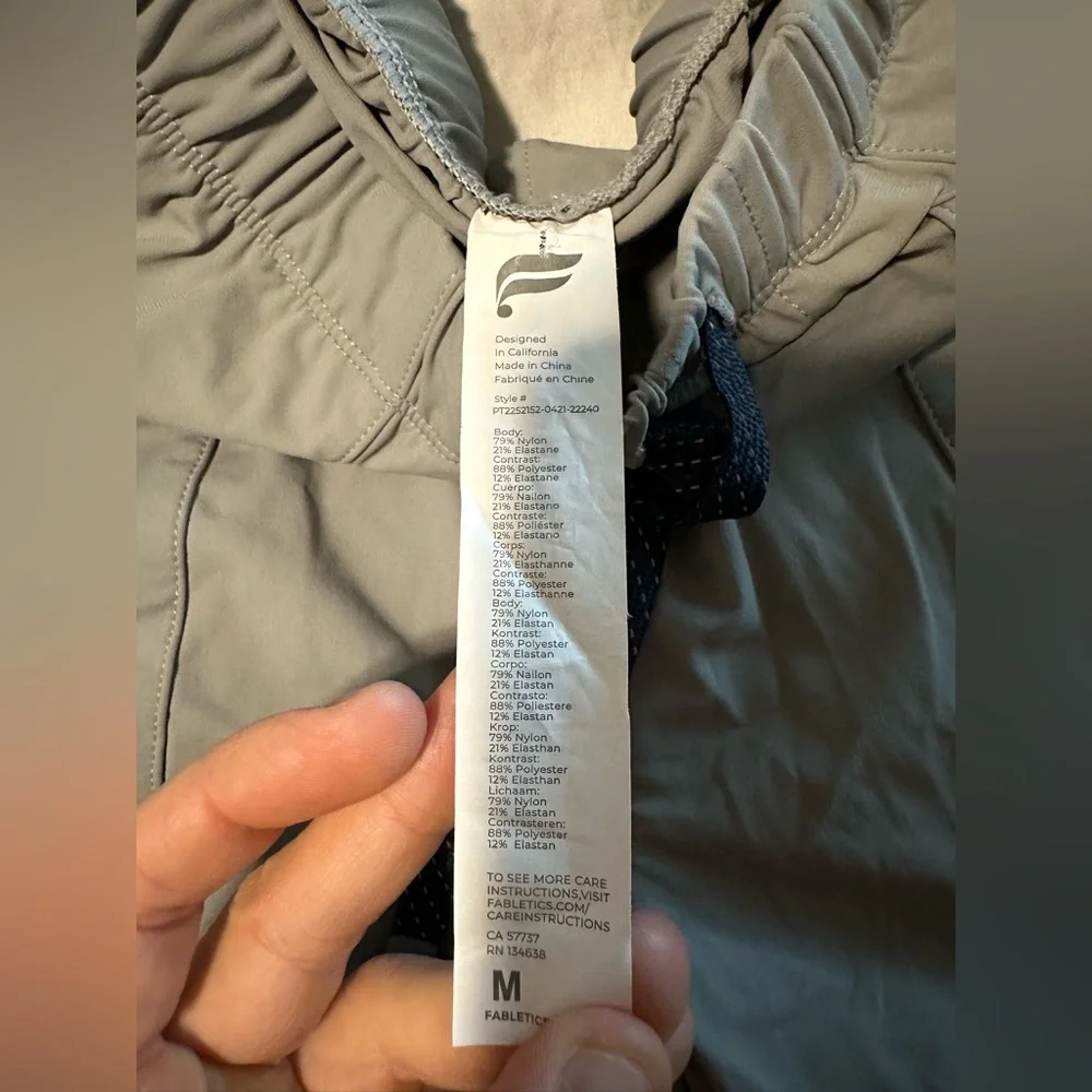 Mens Fabletics The One Jogger Training Athletic Pants - Shadow Grey Size Medium - Picture 7 of 8